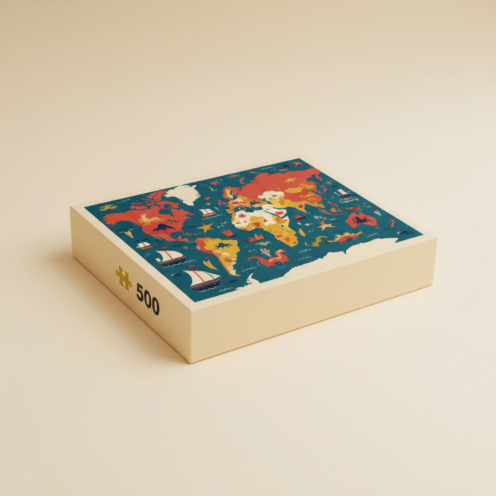 Puzzle 500 pièces - carte du monde vintage