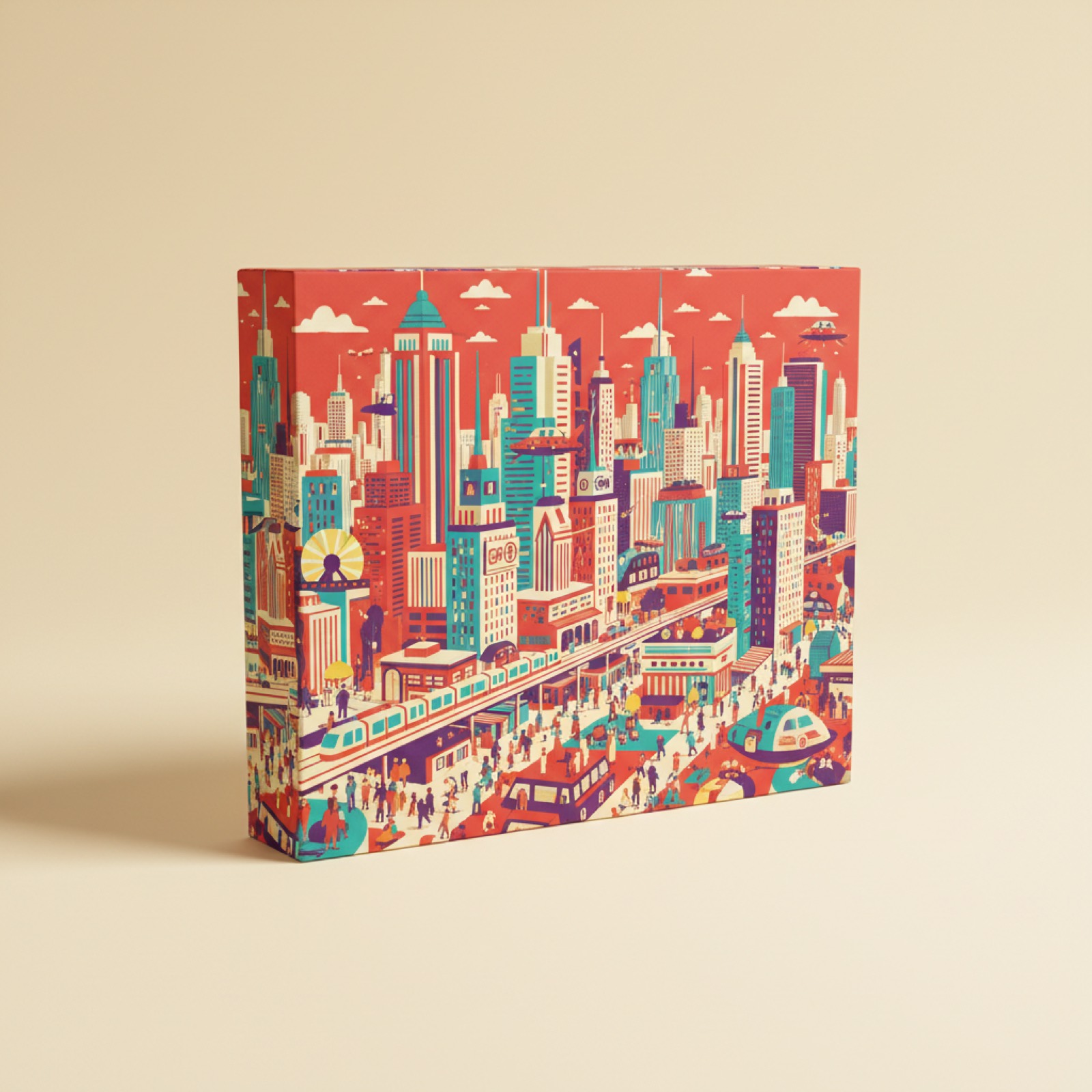 Puzzle géant 3000 pièces - mégapole rétro